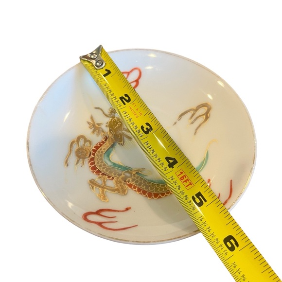 1 Dragon Ware Tea Cup and Saucer, Geisha Lithophane on White|Gold, Moriage - Picture 6 of 8